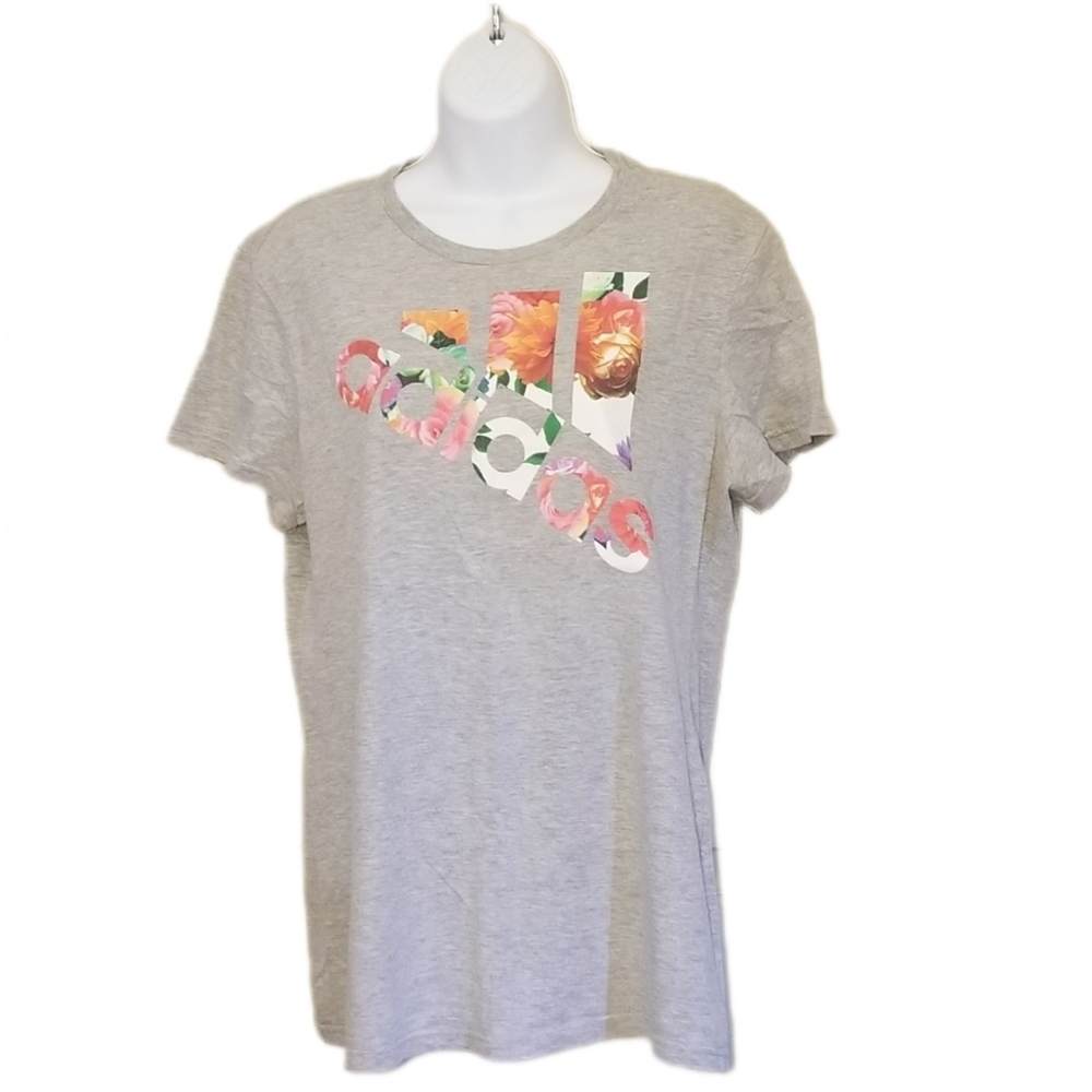 Adidas floral print tee shirt